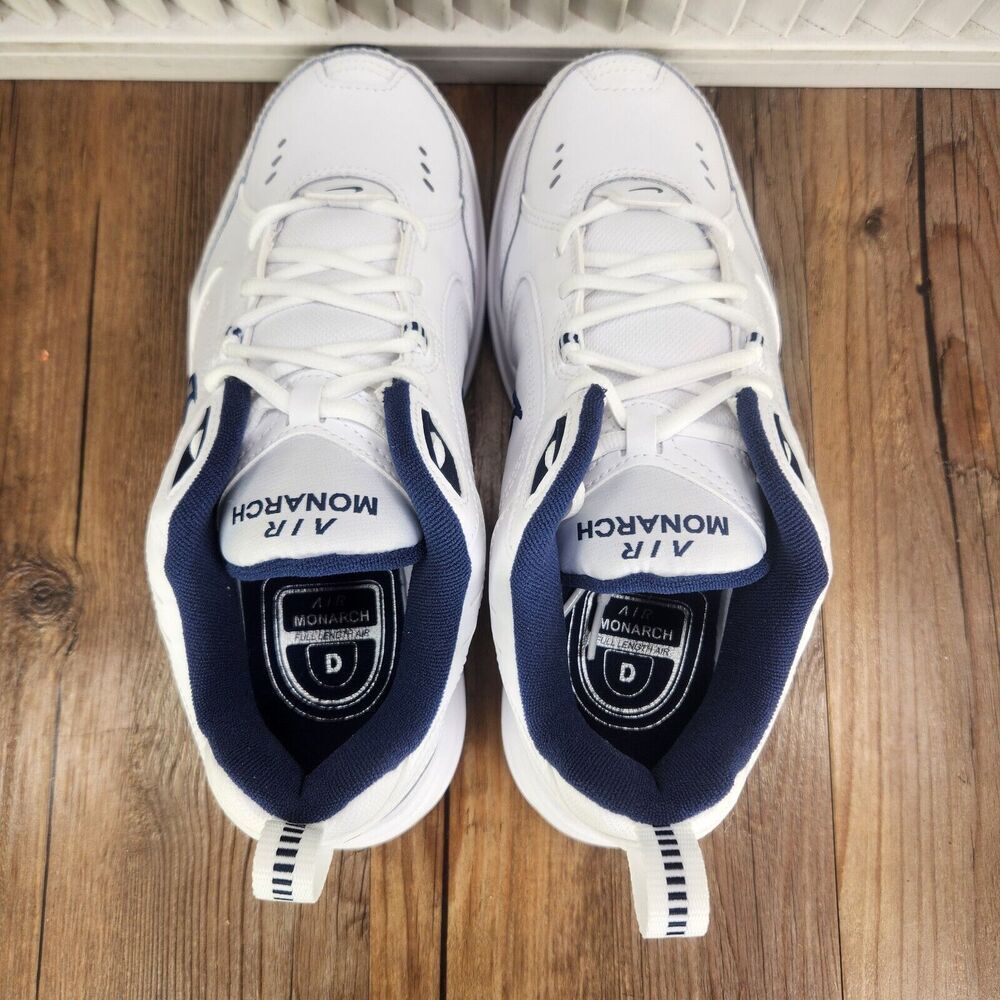 Nike Air Monarch IV Mens 8.5 White Silver Dad Training Sneakers Shoes 415445-102 - Picture 7 of 11